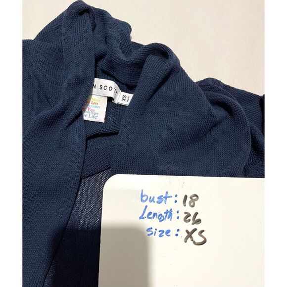 Gretchen scott sweater cardigan open front blue light weigh knitted women's XS - Picture 6 of 6